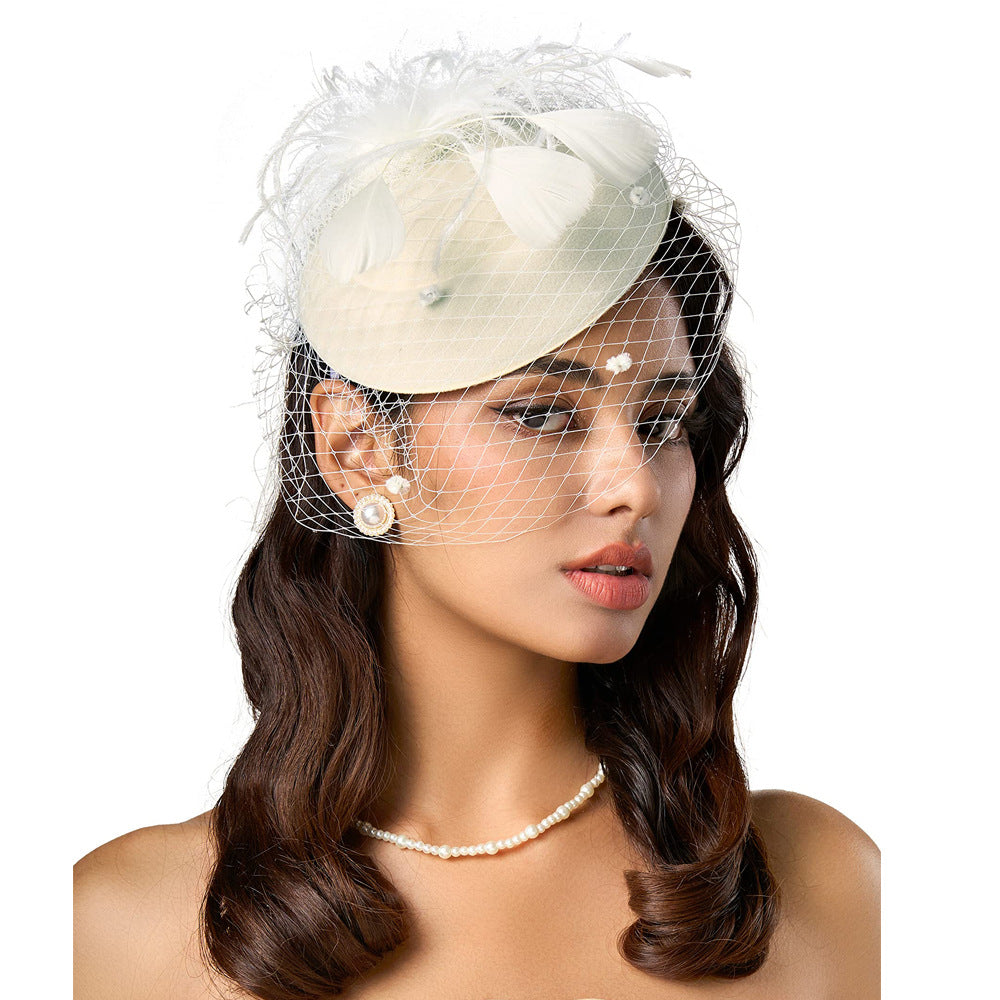 Hairband Decoration European And American Ladies Top Hat Horse Racing Feather Hair Accessories