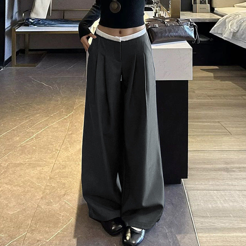 Seamed Waist Wide-leg Pants For Women