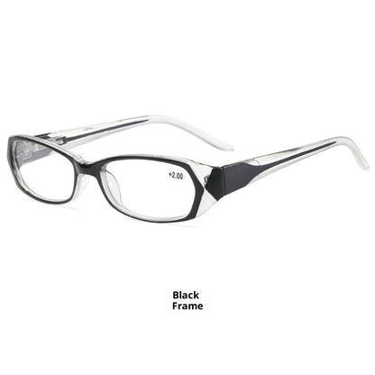 Lady's Fashion Retro Blue Light Resin Spring Leg Reading Glasses
