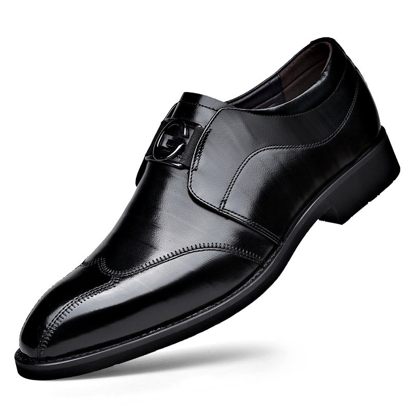 Men's Embroidered Leather Slip-ons