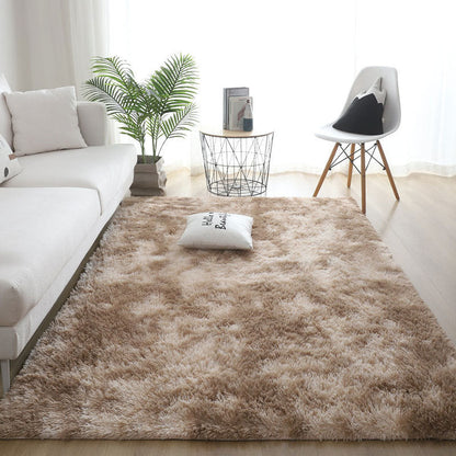 Silk Hair Tie-dyed Carpet Hair Plush Living Room Bedroom And Household