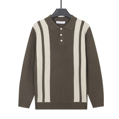 Mens Long-sleeve Knitted Casual Warm Top