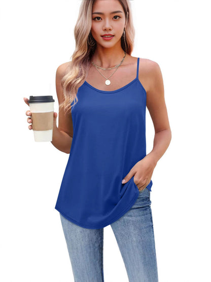 2025 Cross-border Europe And America Amazon New Summer Women's Milk Silk V-neck Adjustable Thin Shoulder Strap Vest Women