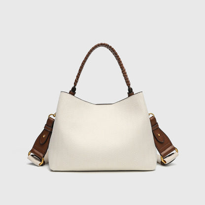 Handwoven Straw Bucket Bag - Women's Casual Tote with Shoulder Strap for Spring Summer Daily Commute Shopping Beach Travel