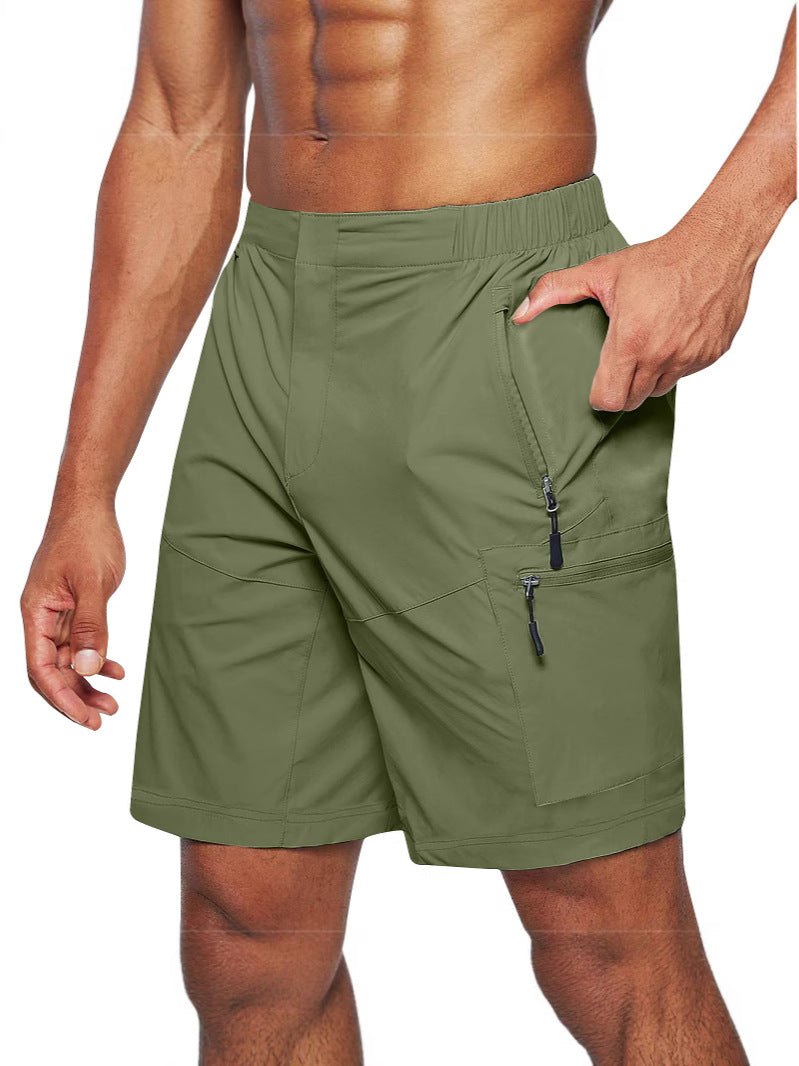 Men's Cargo Shorts  Large Size New Zipper Shorts Multi-flap Pocket Pants Mobile Phone Men's Shorts Quick-drying Fabric
