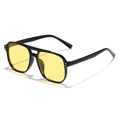 Square Double-bridge Fashionable Sunglasses