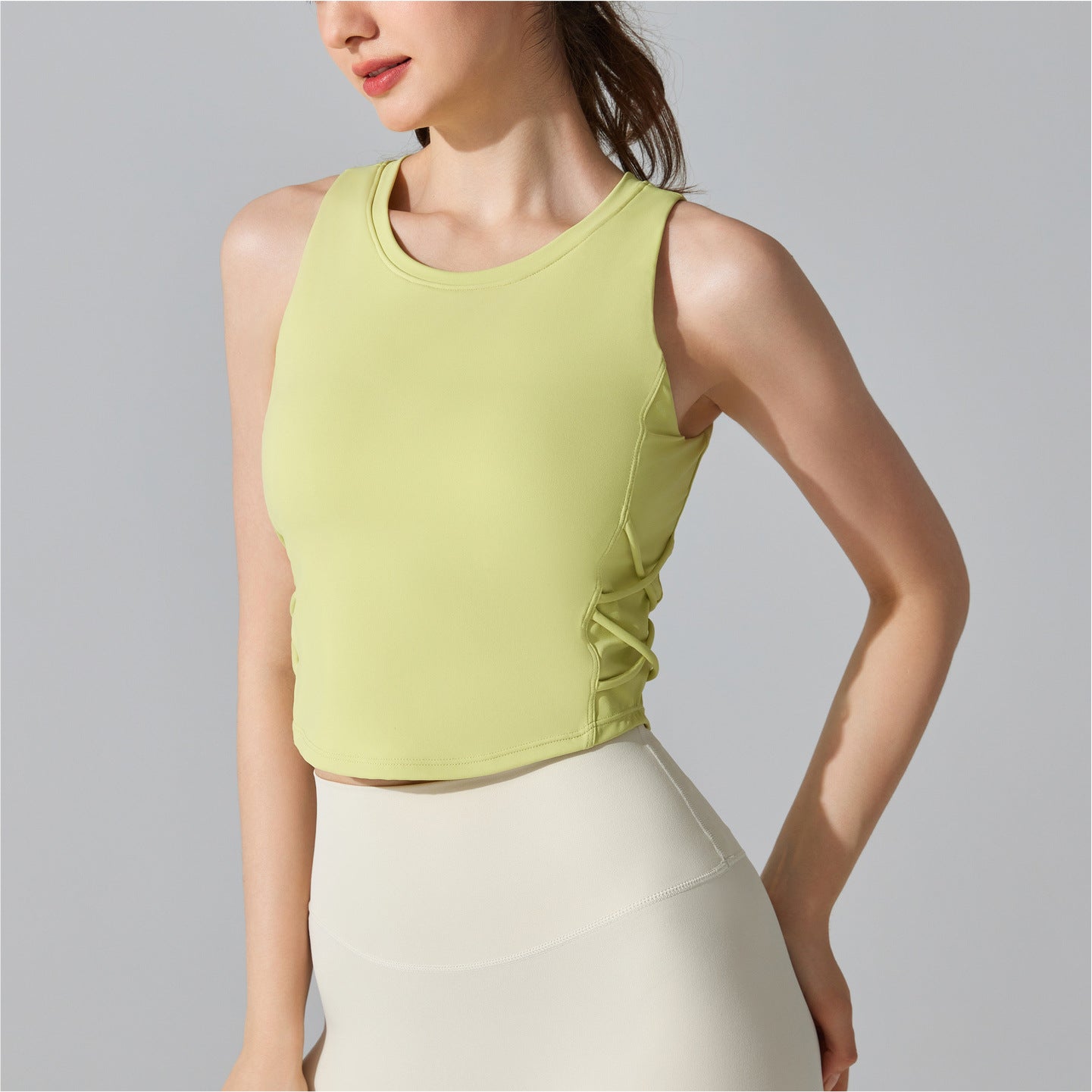 Womens Sleeveless Sports Vest For Running And Fitness With Built-in Bra Padding