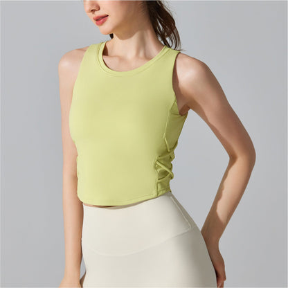 Womens Sleeveless Sports Vest For Running And Fitness With Built-in Bra Padding