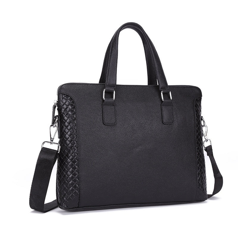 Genuine Leather Men's 14-inch Laptop Briefcase