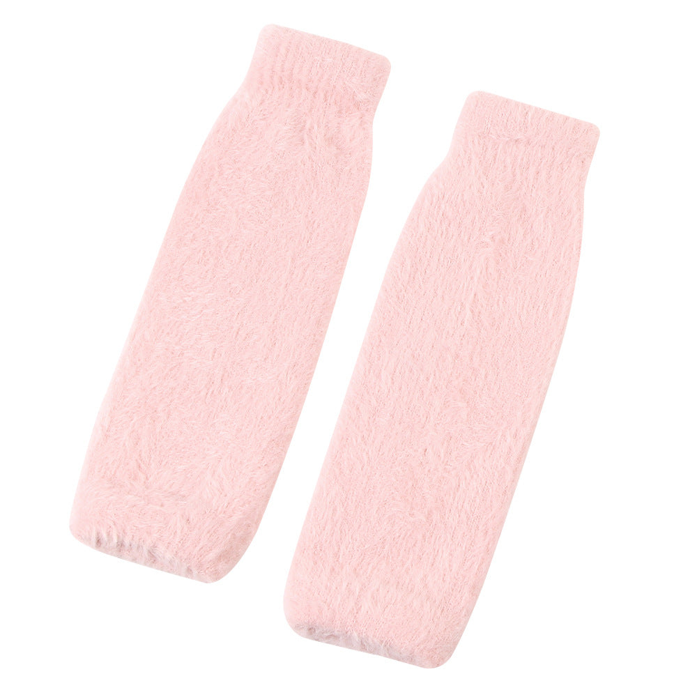 Womens Plush Half-finger Gloves Versatile And Warm
