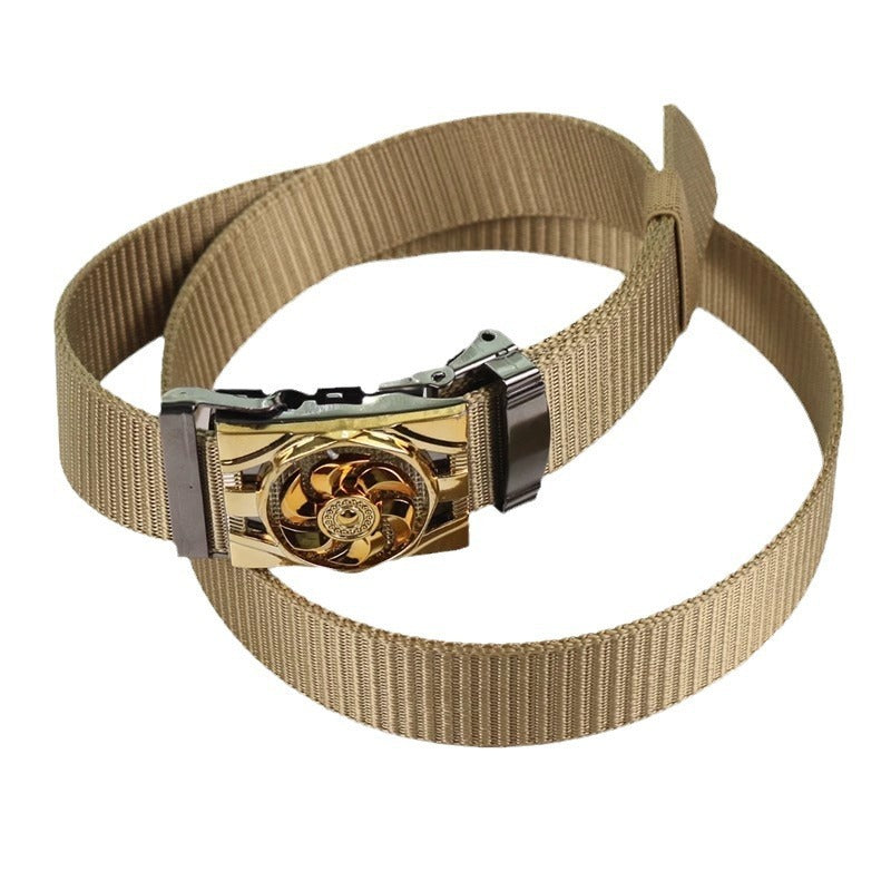 Men's Canvas Smooth Buckle Nylon Pant Belt