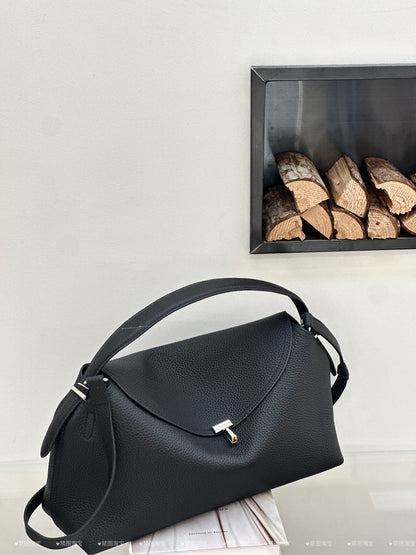 Genuine Leather Women's Bag, Cross-border High-end T-shaped Lock, Large-capacity Shoulder And Handbag, Top-layer Cowhide Underarm Bag