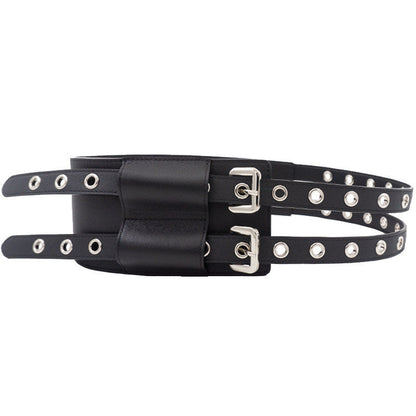 Womens Leather Wide Belt-decorated Dress