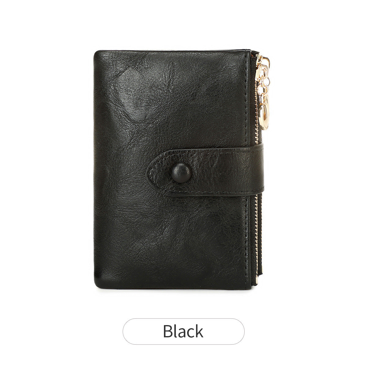 New Womens Retro Short Trifold Wallet With Dual Zippers And Multiple Card Slots