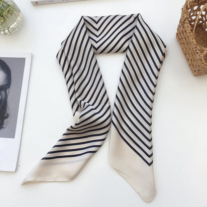 Womens Silk Small Square Scarf Hairband