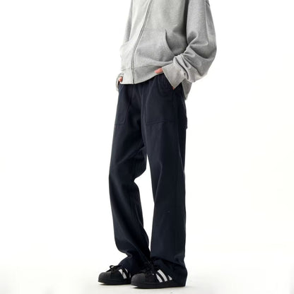 Mens Casual Straight-leg Wide-leg Pants