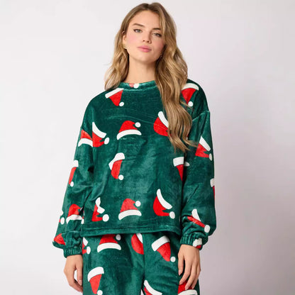 Women's Santa Flannel Pajama Set