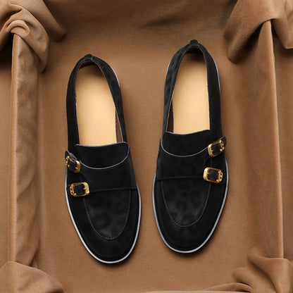 Women's Shallow Vamp Loafer Leather Shoes, Slip-on, 2025 Spring New Arrival, British Style Leopard Print Flat French Pumps