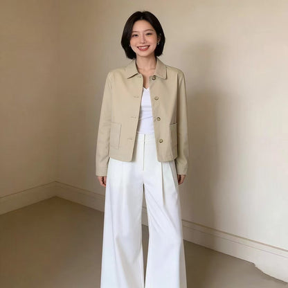 Japanese-style Minimalist Short Elegant Coat For Women
