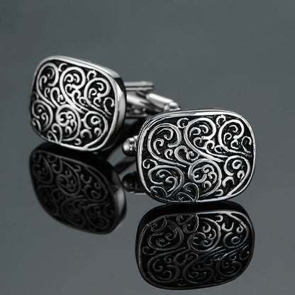 Vintage Pattern Cube Cufflinks