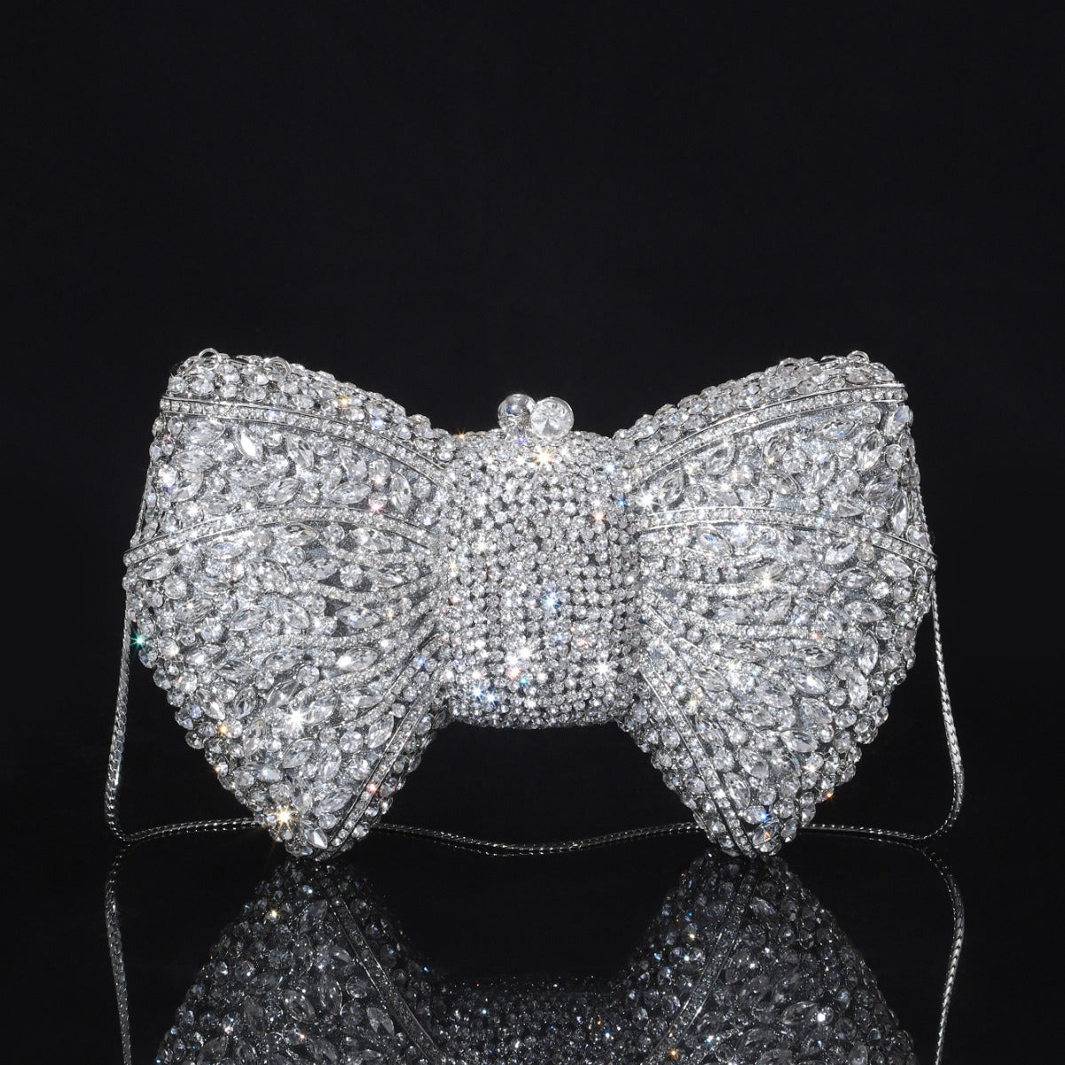 High-end Luxurious Heavy-Embroidered Shiny Champagne Bottle Rhinestone Evening Bag