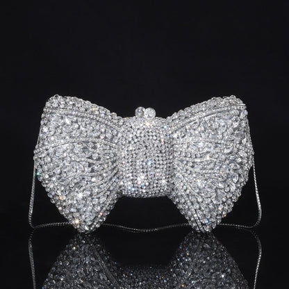 High-end Luxurious Heavy-Embroidered Shiny Champagne Bottle Rhinestone Evening Bag