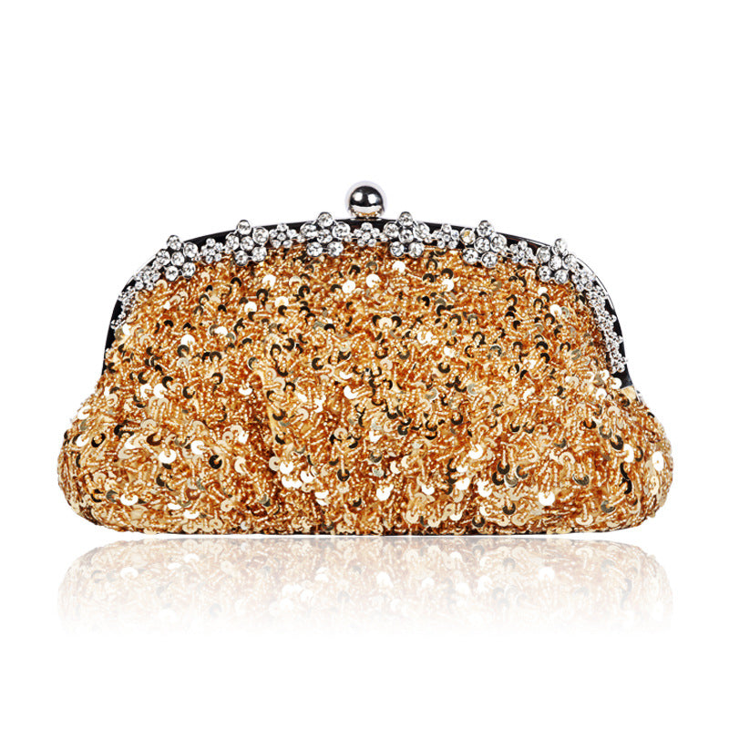 Diamond-encrusted Fully Beaded And Sequined Tote Bagshoulder Or Crossbodyvintage Bead-embroidered Design