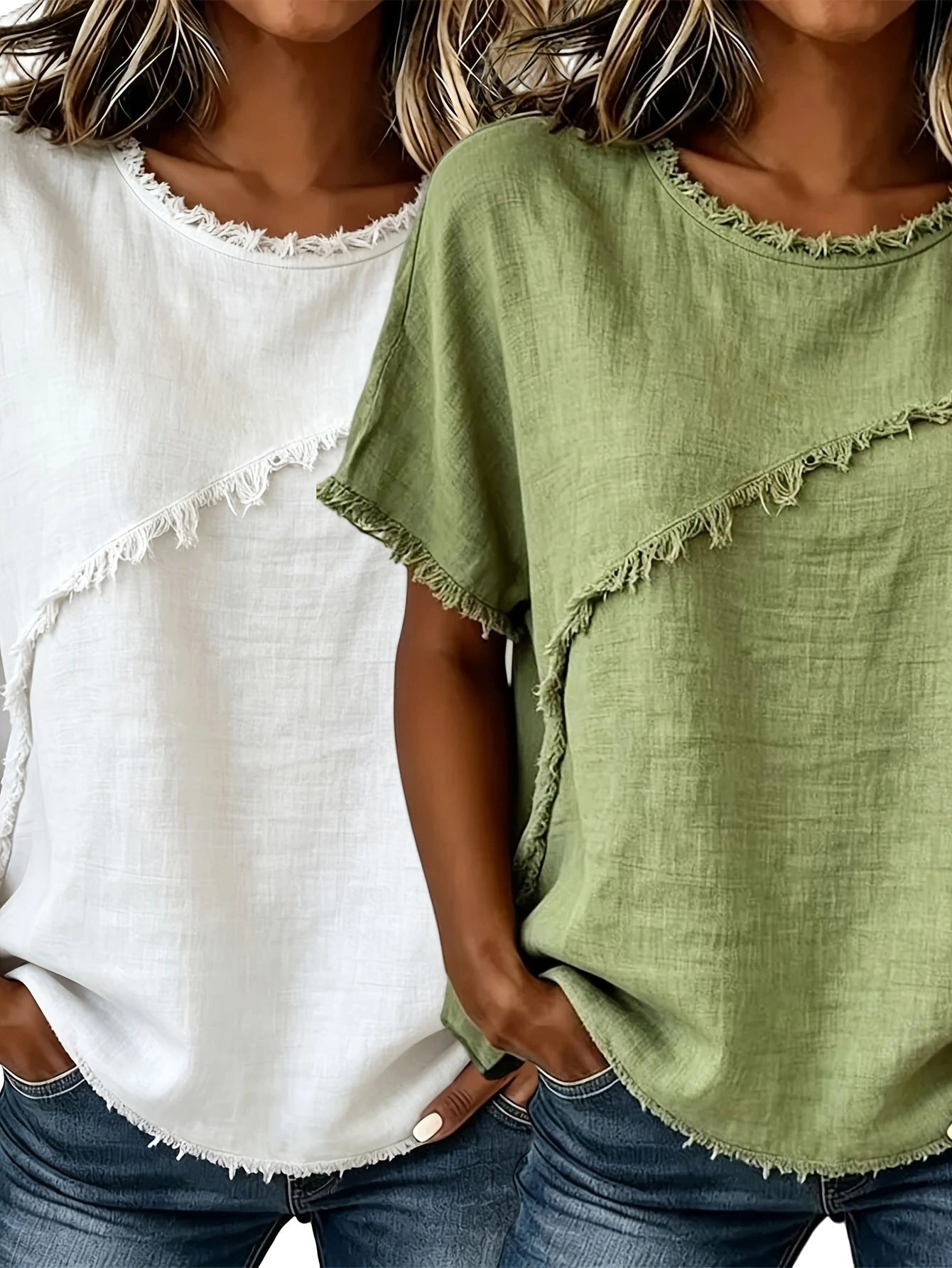 Women's Round-Neck Casual Loose Short-Sleeve Top