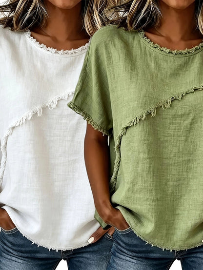 Women's Round-Neck Casual Loose Short-Sleeve Top