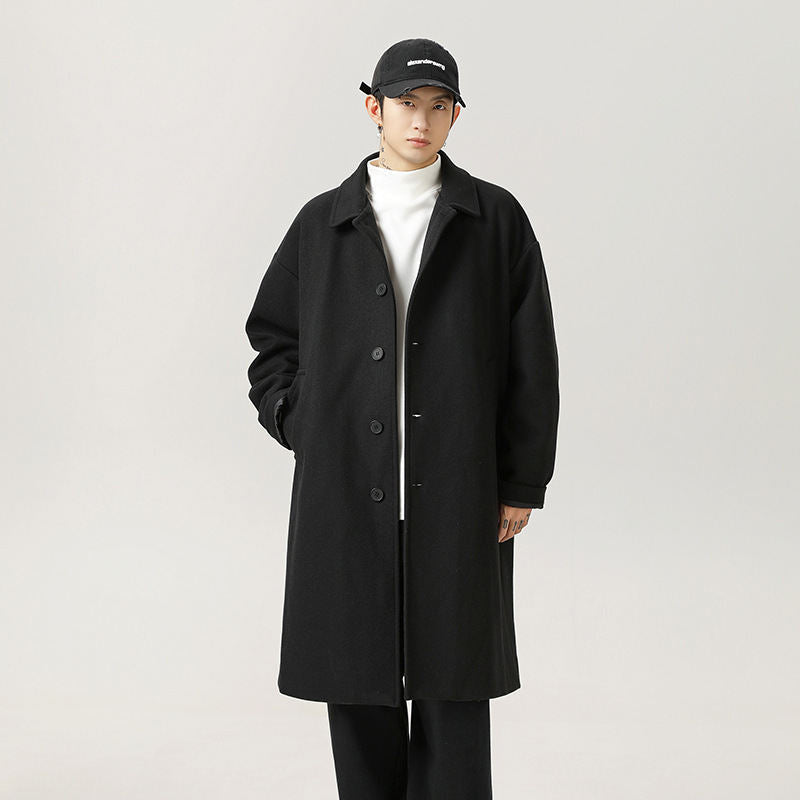 AutumnWinter Double-Faced Wool Coat Mens Mid-Length Style