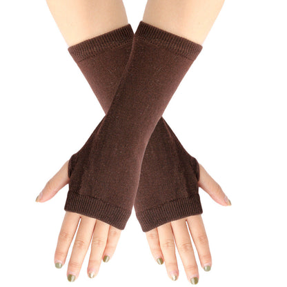 Knitted Finger-leaking Gloves Striped Thin