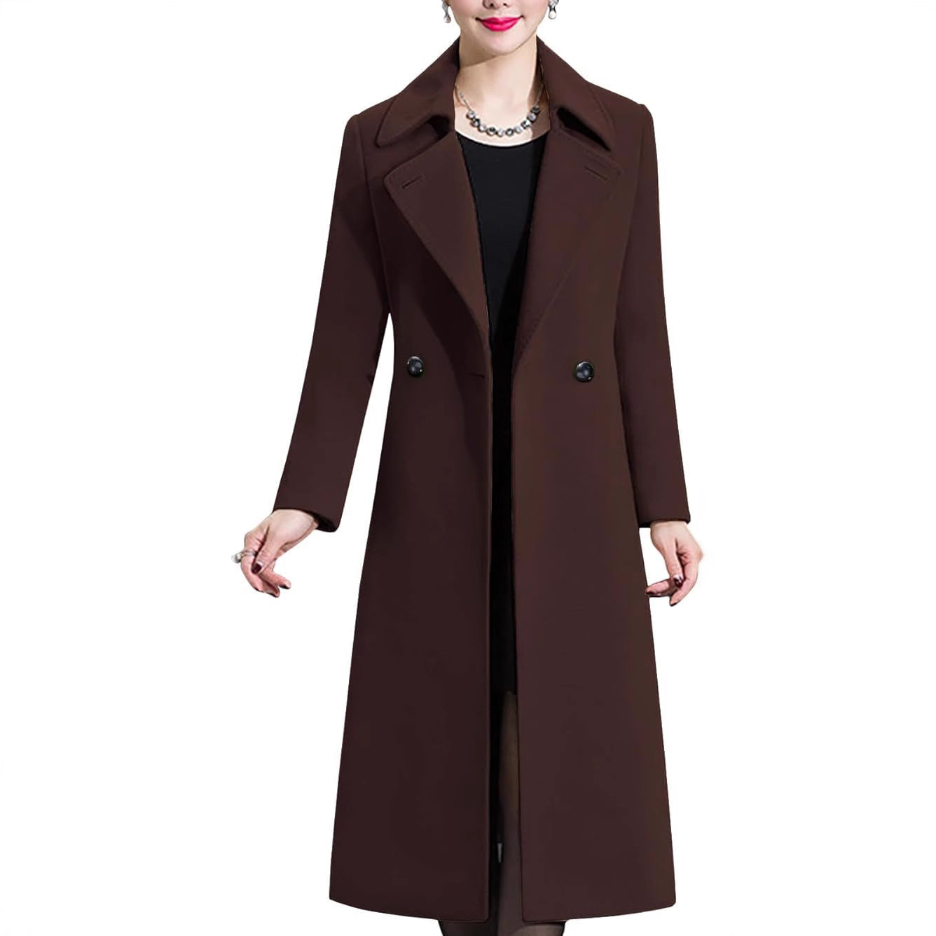 Winter Double-breasted Lapel Long Coat