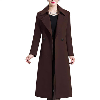 Winter Double-breasted Lapel Long Coat