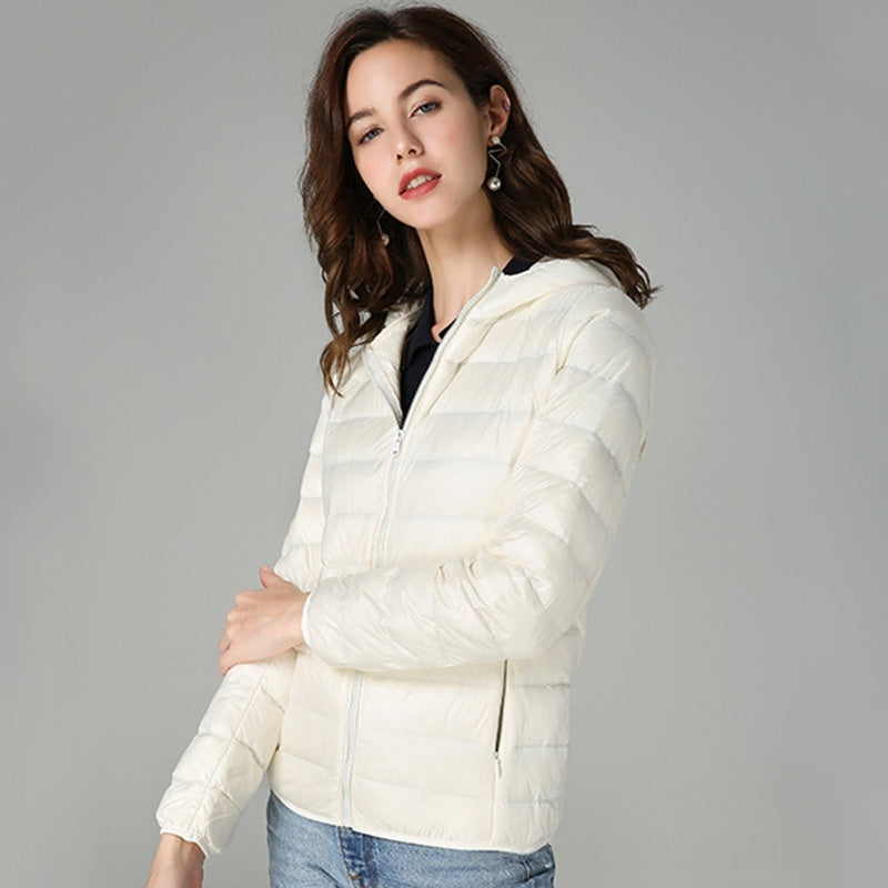Slim-fit White Duck Down Fashion Coat
