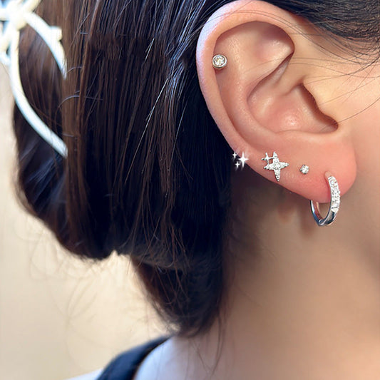 Geometric Rhinestone Zircon Simple Ear Clip