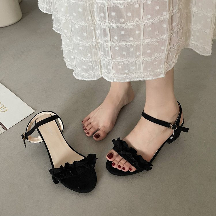 Fairy Style Gentle Roman Sandals For Women, New Versatile One-Strap Block Heel Evening High Heels
