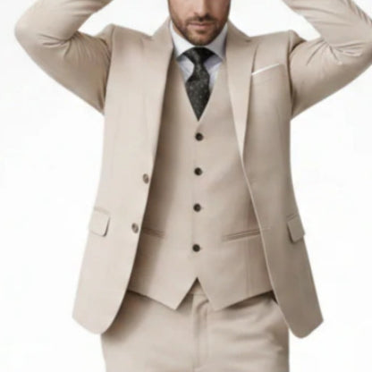 Suit For Men Three-piece Set Peak Lapel Grooms Wedding Suit