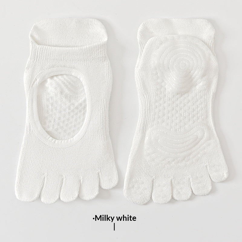 SpringSummer Womens Toe Yoga Socks With Cutout Heels And Backless Design