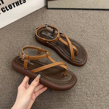 Sandals Women 2026 New Summer Outdoor Wear Fashion High End Versatile Women Shoes Comfortable For Dress Roman Shoes