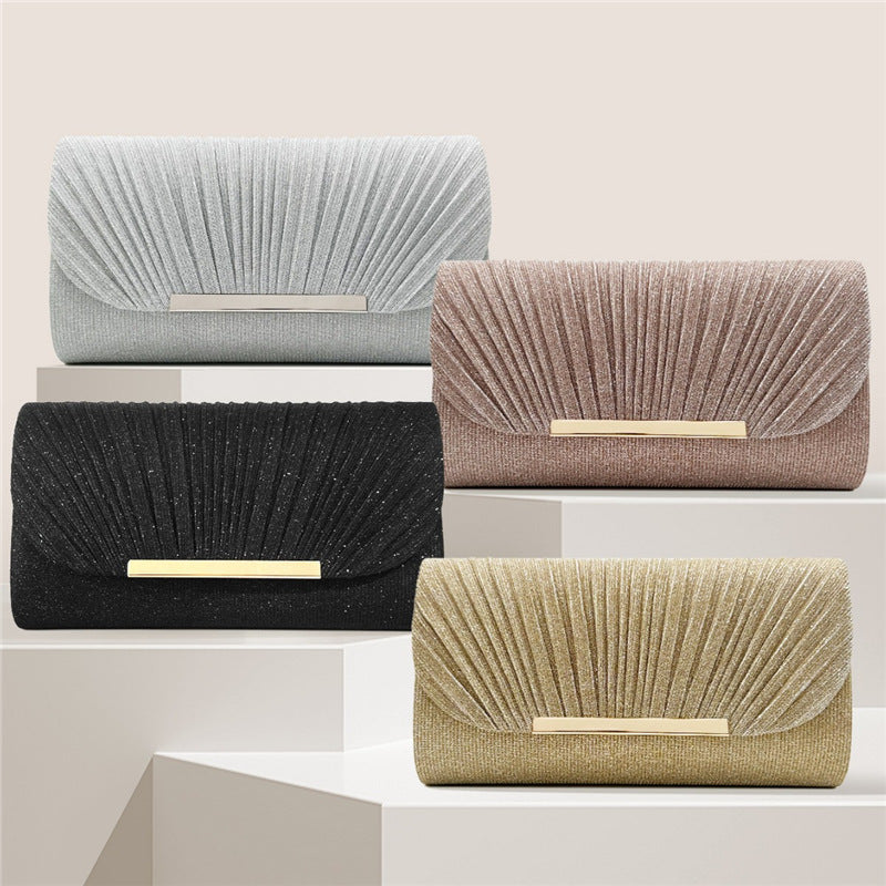 Women's Hardware Edge Party Pattern Fine Pink Clutch