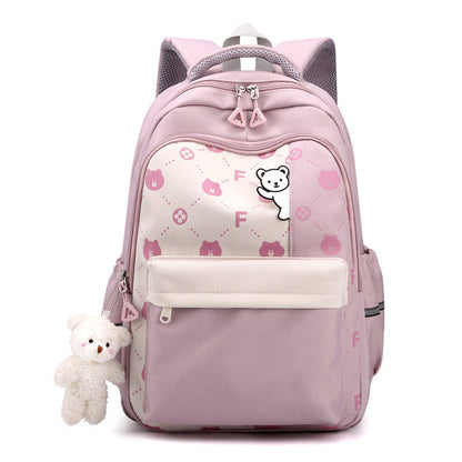 Schoolbag Lightweight And Large Capacity Elementary School Studebt Cute Bear Backpack