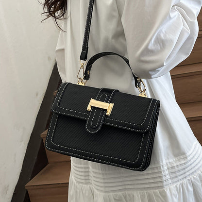 High-end Textured Contrast-color Small Versatile Crossbody Fashionable Petite Tote Bag