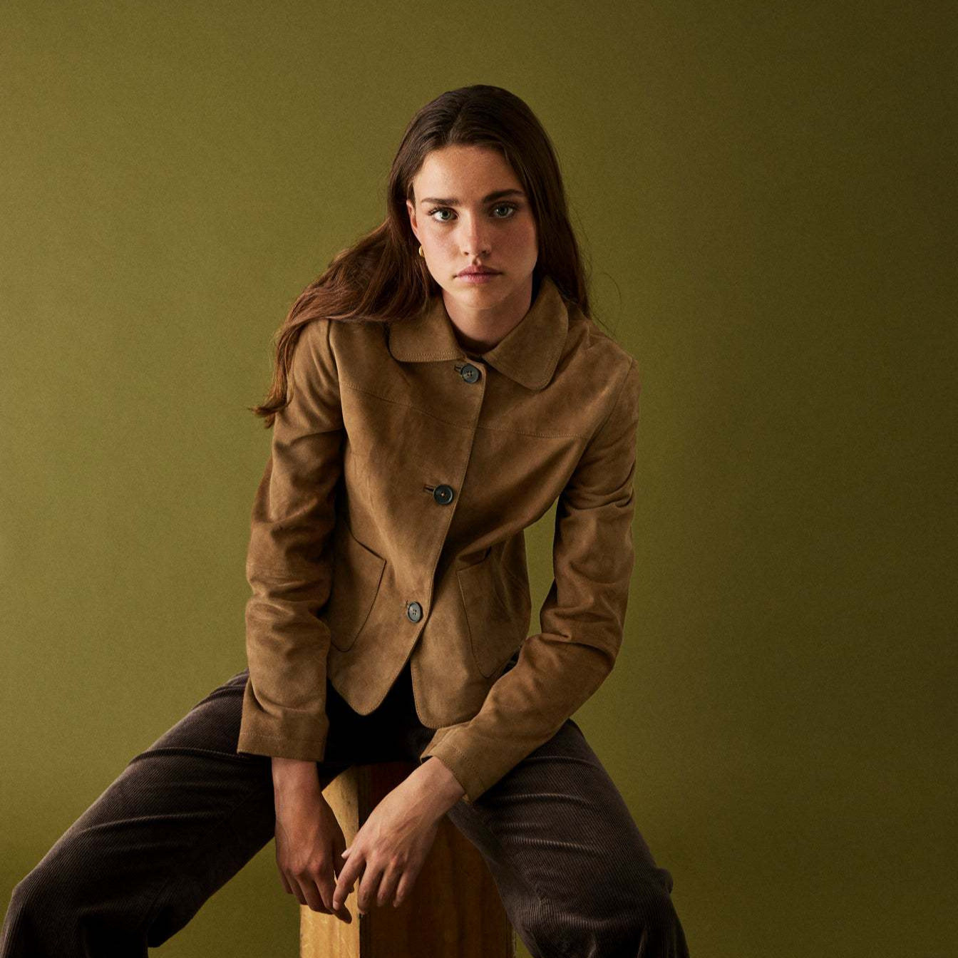 Lapel-collar Pocket Casual Versatile Short Jacket For Women