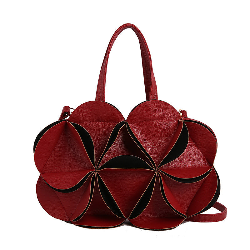 Womens Red Small Handbag Crossbody Or Shoulder Tote Style