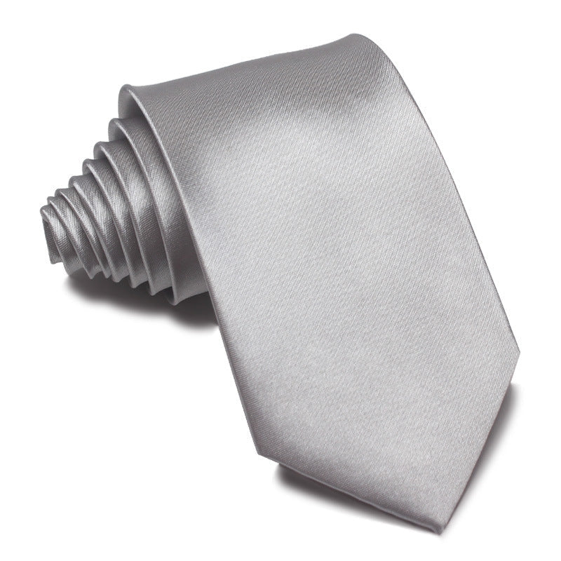 Mens 8cm Hand-Tied Tie Solid Color Tie Plain Color