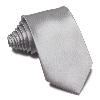 Mens 8cm Hand-Tied Tie Solid Color Tie Plain Color