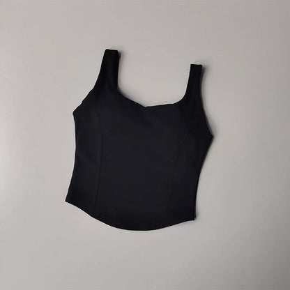 Womens Shock-Resistant High-Elastic Running And Fitness Tank Top
