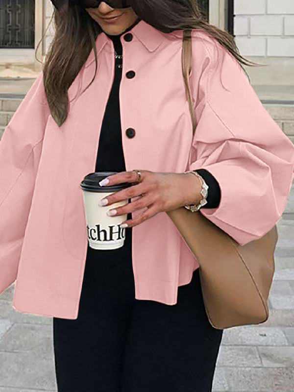 French-style Khaki Workwear Trench Coat Loose-fitting Mid-length