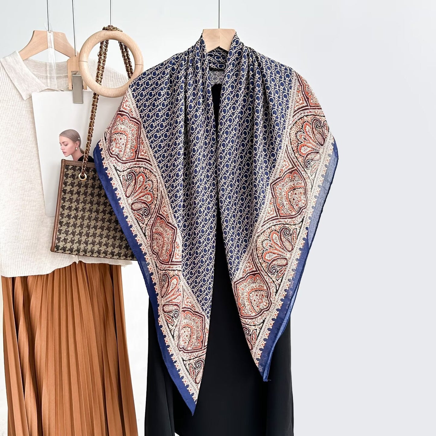 Womens Versatile Floral-print Summer Sun-protective Shawl