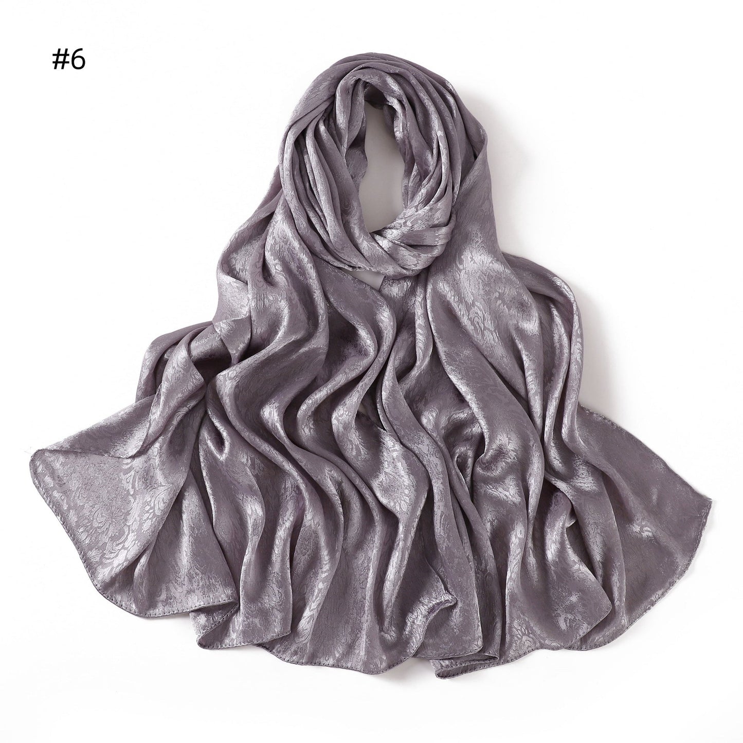Womens Satin Patterned Jacquard Headscarf